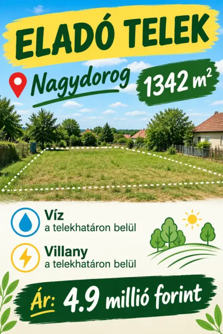 Eladó telek, Nagydorog 1342 m² 4.9 M Ft